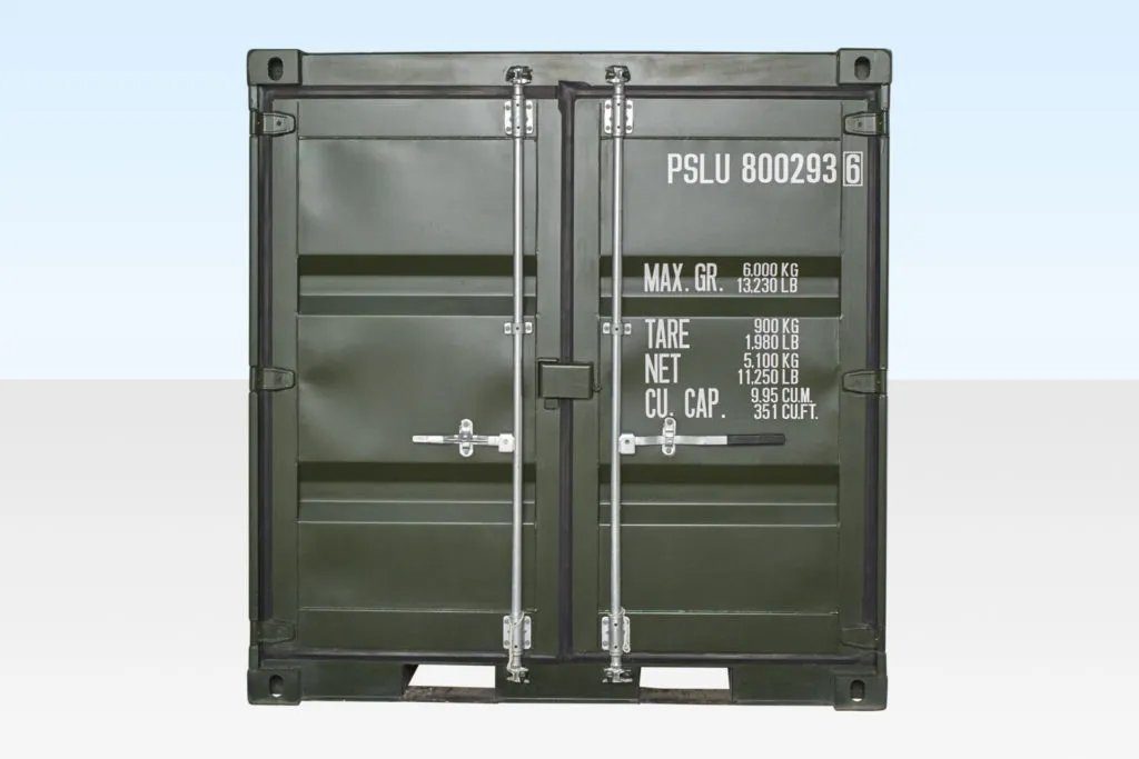 8ft One Trip Shipping Container Green (RAL 6007) - Image 4