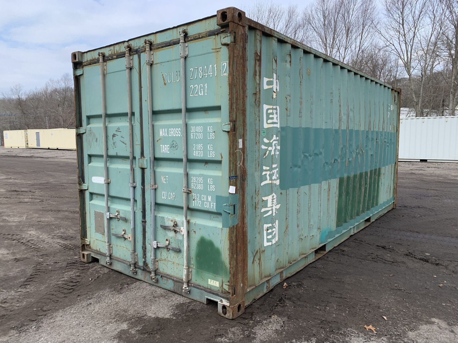 Used 20ft x 8ft Green Shipping / Storage Container